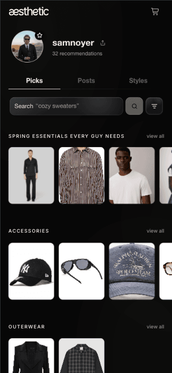 Sam Noyer's product picks storefront