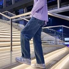 2022 Fall New Men's Loose Casual Jeans Fashion Versatile Streetwear Teen Brand Straight Wide Leg Pants 4XL5XL y2k clothes men