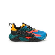 PUMA RS-TRCK Future Blue/Black/Saffron Preschool Boys' Shoes, Red/Black/Orange, Size: 1.5