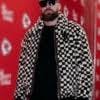 Travis Kelce Checkered Faux Fur Blouson Jacket