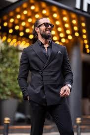 Dapper Elegance| Suitharbor Men's Lotte Black Linen Suit: EU52/US42/L / 30W