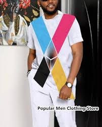 2 Piece Set Outfits Men's Trousers Tracksuit Summer Jogger Sportswear 3D Print Vintage T-Shirt Street Fashion Men's Clothes